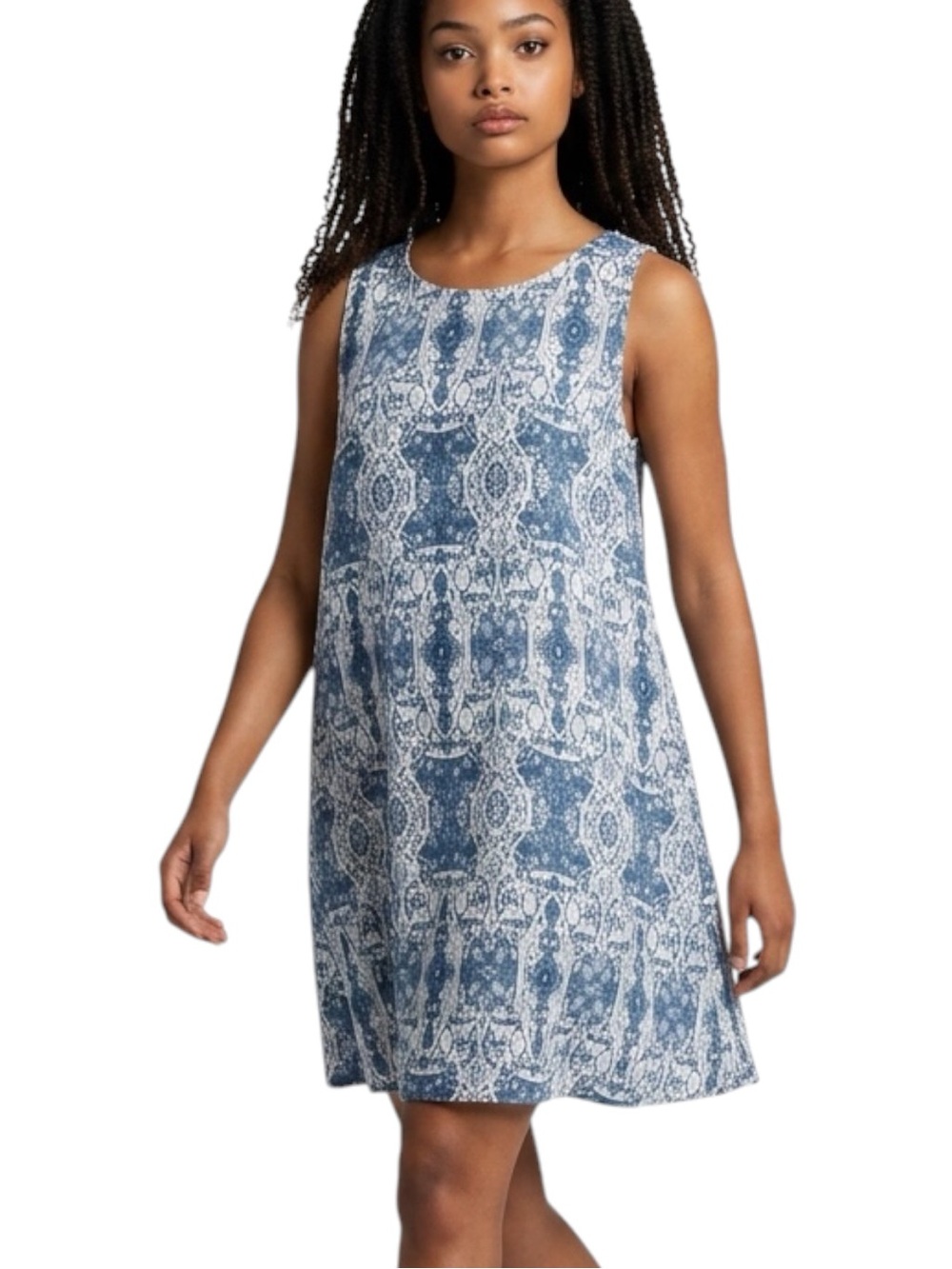 Rachel Zoe Navy White Linen Dress NWOT Size S CottageCore